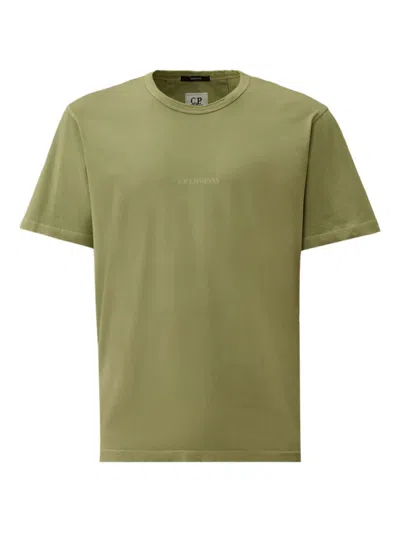 C.p. Company Logo-print Cotton T-shirt In Green