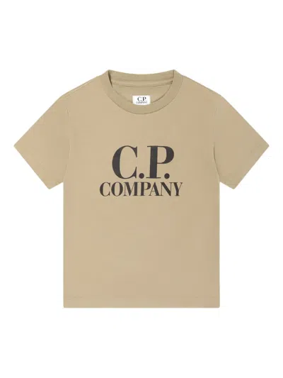 C.p. Company Kids' Logo-print Cotton T-shirt In Brown