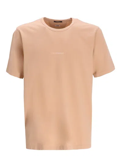 C.p. Company Logo-print Cotton T-shirt In Nude