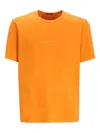 C.p. Company Orange Crewneck Logo-embroidered T-shirt In Orange
