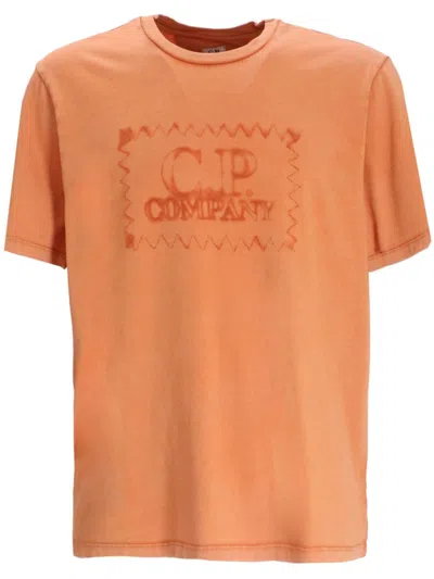 C.p. Company Logo-print Cotton T-shirt In Orange
