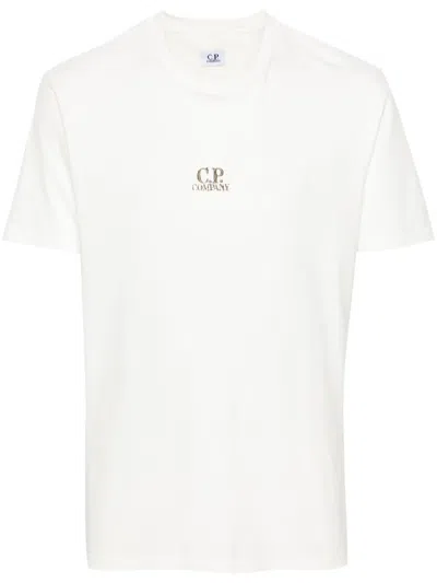 C.p. Company Logo-print Cotton T-shirt In White