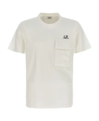 C.p. Company Logo-print Cotton T-shirt In White