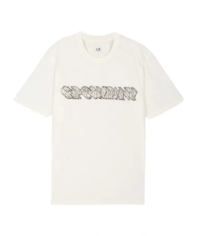 C.p. Company Logo-print Cotton T-shirt In White