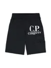 C.p. Company Logo-print Cotton Track Shorts In Blue