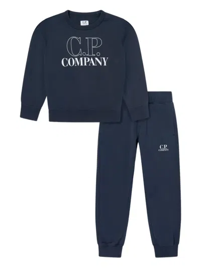 C.p. Company Logo-print Cotton Tracksuit Set In 蓝色