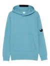C.p. Company Logo-print Hoodie In Blue