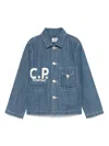 C.p. Company Logo-print Jacket In Blue