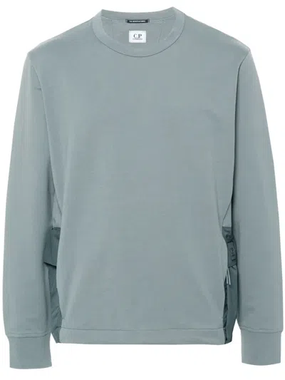 C.p. Company Logo-print Jersey Sweatshirt In Blue
