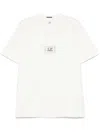 C.p. Company White T-shirt With Logo Printed On The Front In Cotton Man In White
