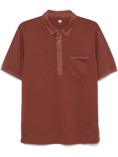 C.p. Company Logo-print Polo Shirt In Brown