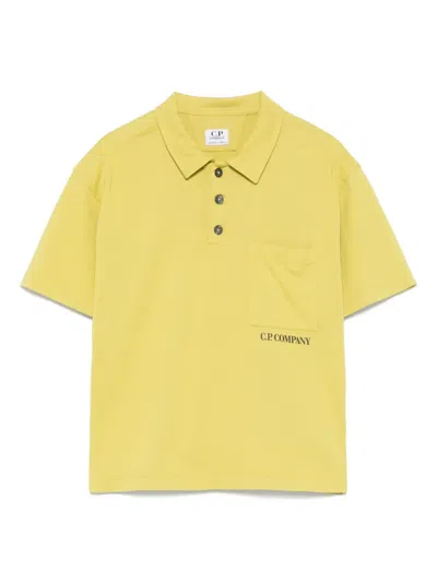 C.P. COMPANY LOGO-PRINT POLO SHIRT