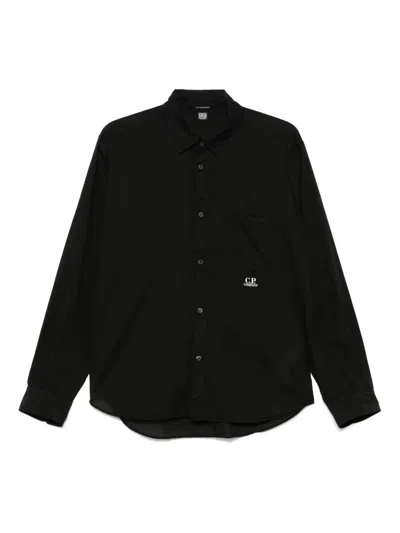 C.p. Company Logo-print Shirt In Black