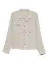 C.p. Company Casual Linen Long Sleeve Overshirt In Neutral
