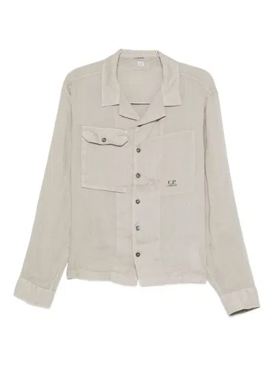 C.P. COMPANY LOGO-PRINT SHIRT JACKET