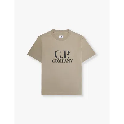 C.p. Company Vintage Khaki Logo-print Short-sleeve Cotton-jersey T-shirt 8-14 Y In Vintage Khaki