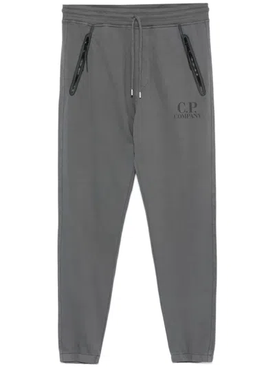 C.p. Company Logo-print Sweatpants In Grey