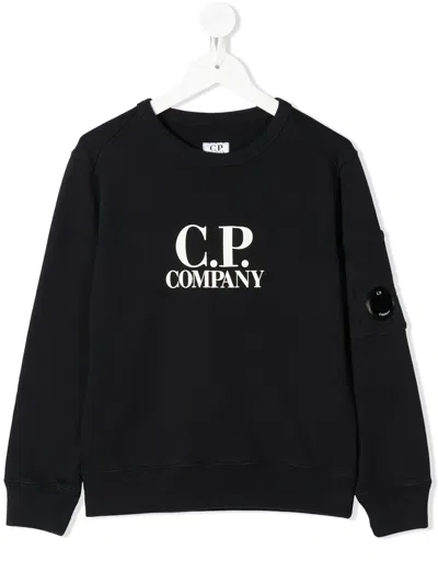 C.p. Company Kids' Logo Print Sweatshirt In Black