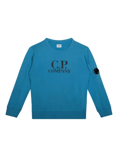 C.p. Company Kids' Logo-print Sweatshirt In Blue
