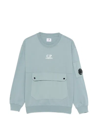 C.p. Company Kids' Logo-print Sweatshirt In Blue