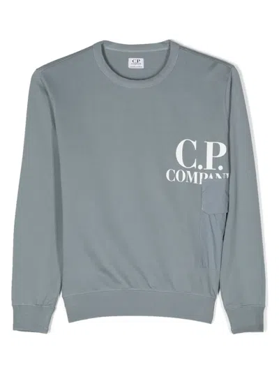 C.p. Company Kids' Logo-print Sweatshirt In Grey