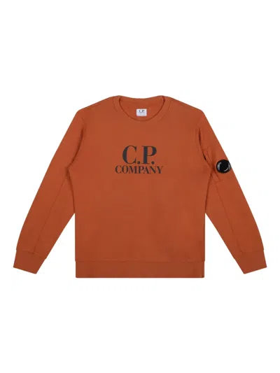 C.p. Company Kids' Logo-print Sweatshirt In Orange