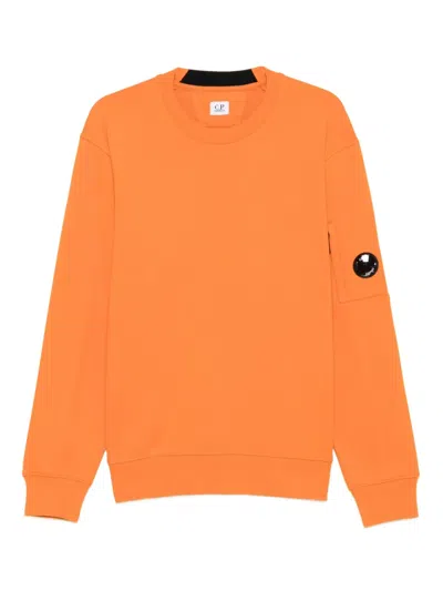 C.p. Company Logo-print Sweatshirt In Orange
