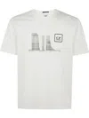 C.p. Company C.p.company The Metropolis Series Stretch Fleece Crew Neck Graphic Sweatshirt In 白色