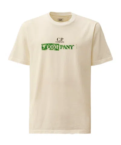 C.p. Company Logo-print T-shirt In Neutral