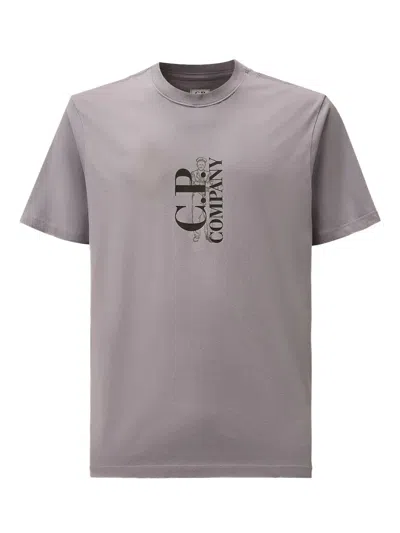 C.p. Company Logo-print T-shirt In Gray