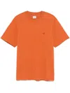 C.p. Company Crew Neck Cotton T-shirt Patch In 橘色