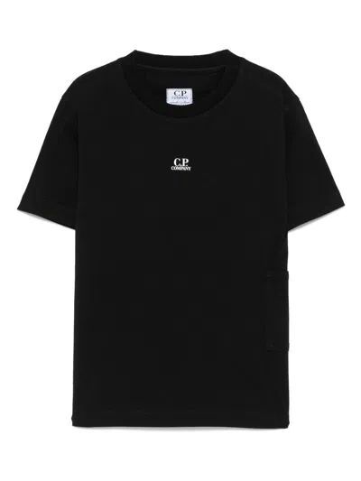 C.p. Company Kids' Logo-print T-shirt In Black