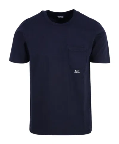 C.p. Company Logo-print Cotton T-shirt In Blue