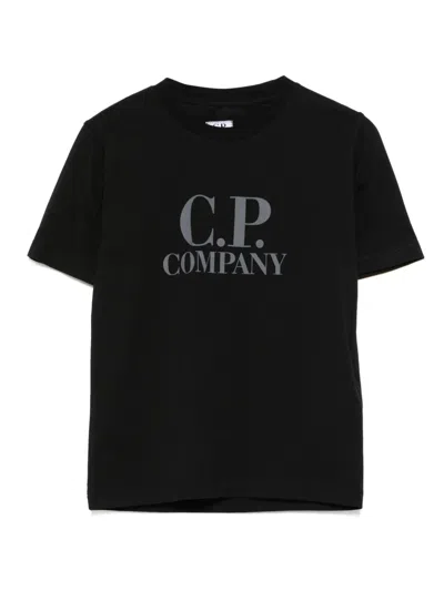 C.p. Company Kids' Logo-print T-shirt In Blue