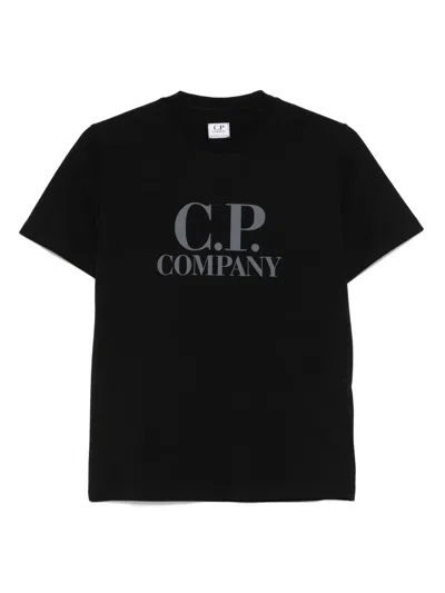 C.p. Company Kids' Logo-print T-shirt In Black