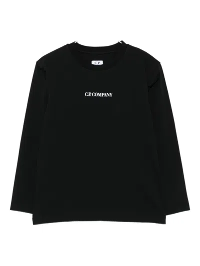 C.p. Company Kids' Logo-print T-shirt In Black