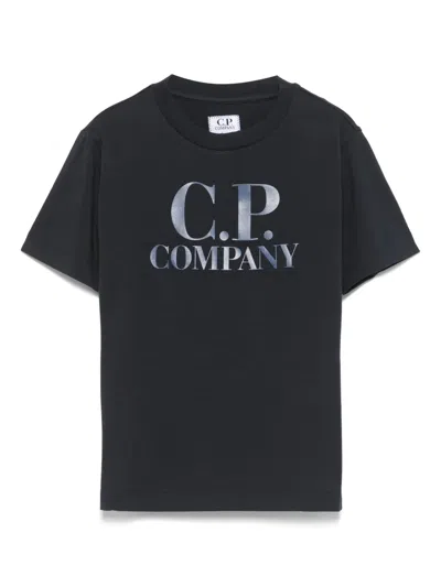 C.p. Company Kids' Logo-print T-shirt In Blue