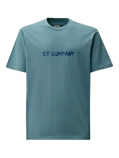 C.p. Company Logo-print T-shirt In Blue
