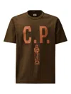 C.p. Company Green Crewneck Graphic T-shirt In Brown