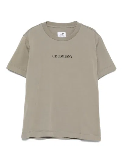 C.p. Company Kids' Logo-print T-shirt In Gray