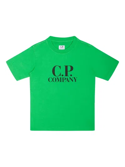 C.p. Company Kids' Logo-print Cotton T-shirt In Green