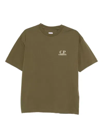 C.p. Company Logo-print T-shirt In Green