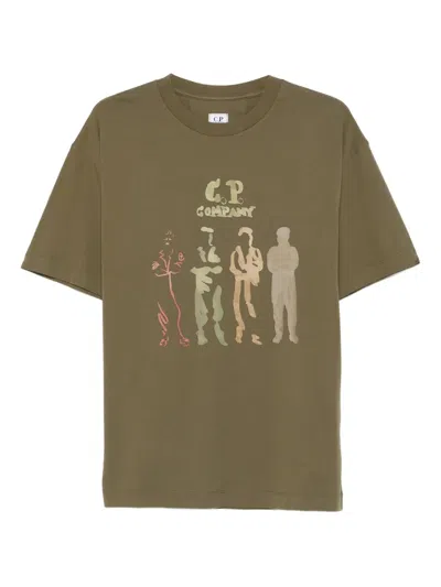 C.p. Company Logo-print T-shirt In Green