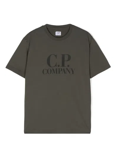 C.p. Company Kids' Logo-print T-shirt In Green