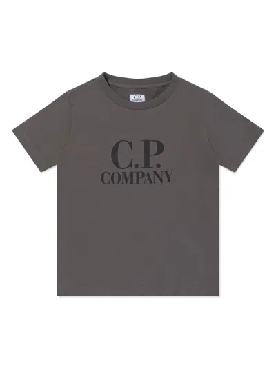 C.p. Company Kids' Logo-print T-shirt In Grey