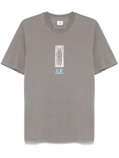 C.p. Company Logo-print T-shirt In Grey