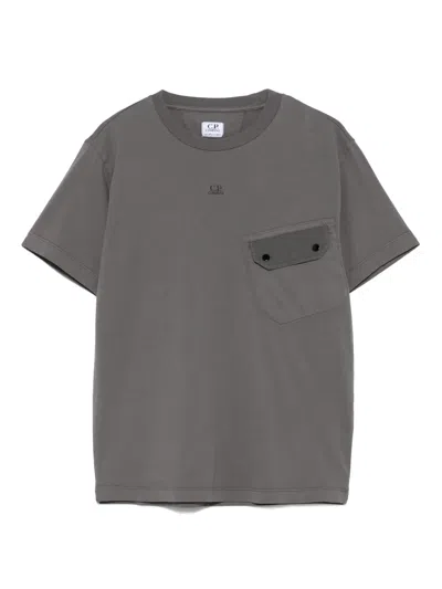 C.p. Company Kids' Logo-print T-shirt In Grey