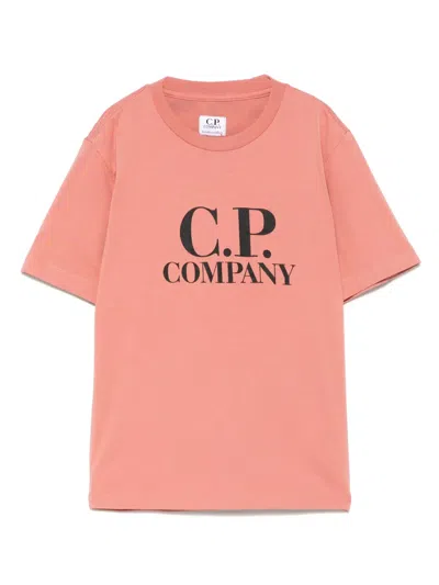 C.p. Company Kids' Logo-print T-shirt In Pink