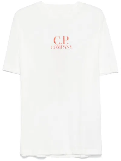 C.p. Company Logo-print Cotton-jersey T-shirt In White