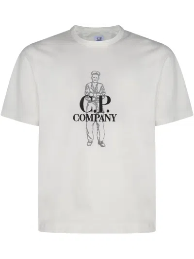 C.p. Company Logo-print T-shirt In White